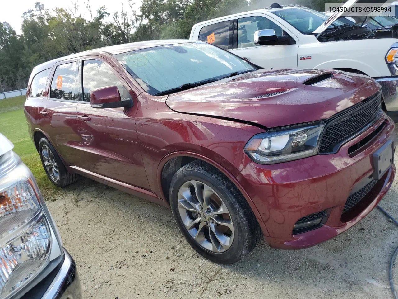 2019 Dodge Durango R/T VIN: 1C4SDJCT8KC598994 Lot: 78674124