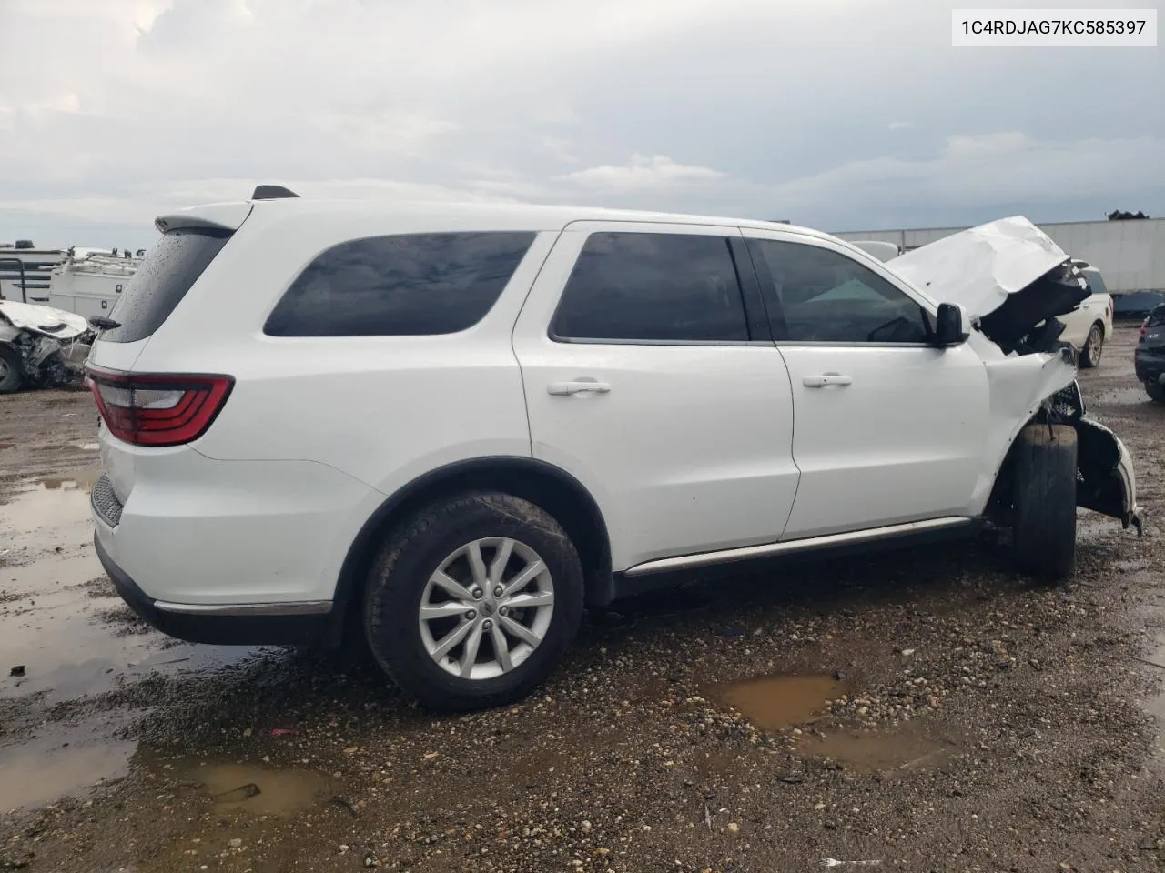 2019 Dodge Durango Sxt VIN: 1C4RDJAG7KC585397 Lot: 78690654