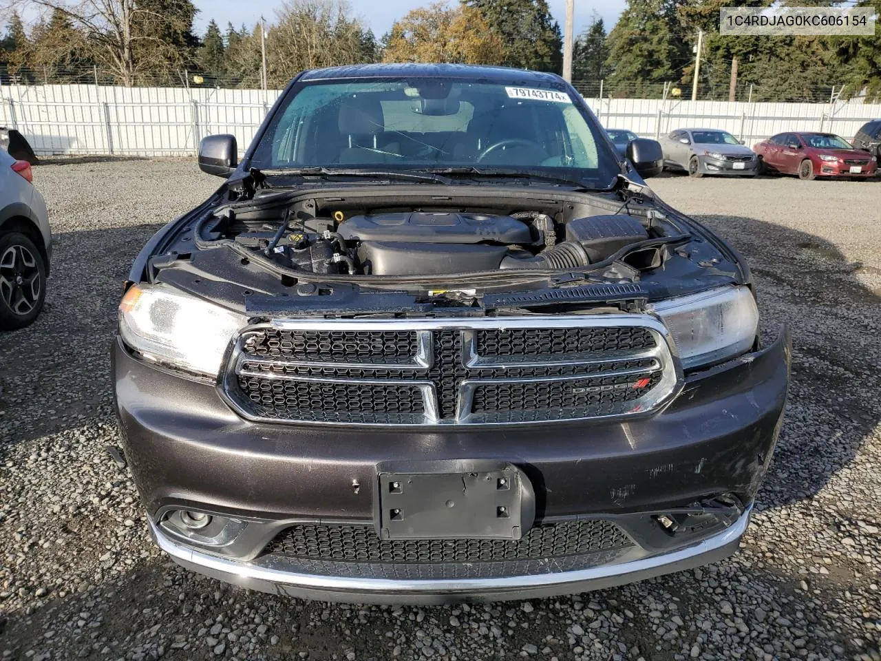 2019 Dodge Durango Sxt VIN: 1C4RDJAG0KC606154 Lot: 79743774