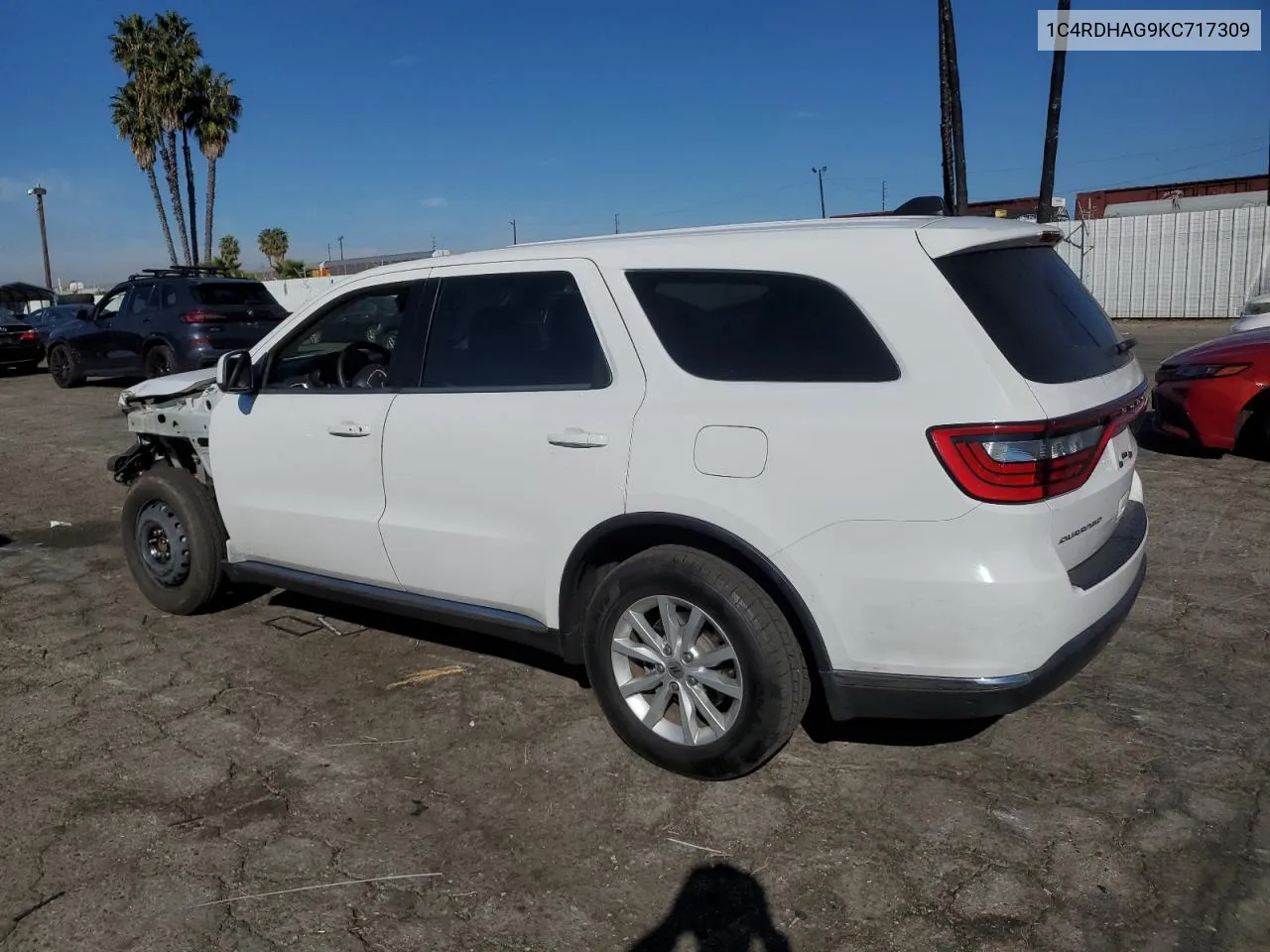 2019 Dodge Durango Sxt VIN: 1C4RDHAG9KC717309 Lot: 80151254