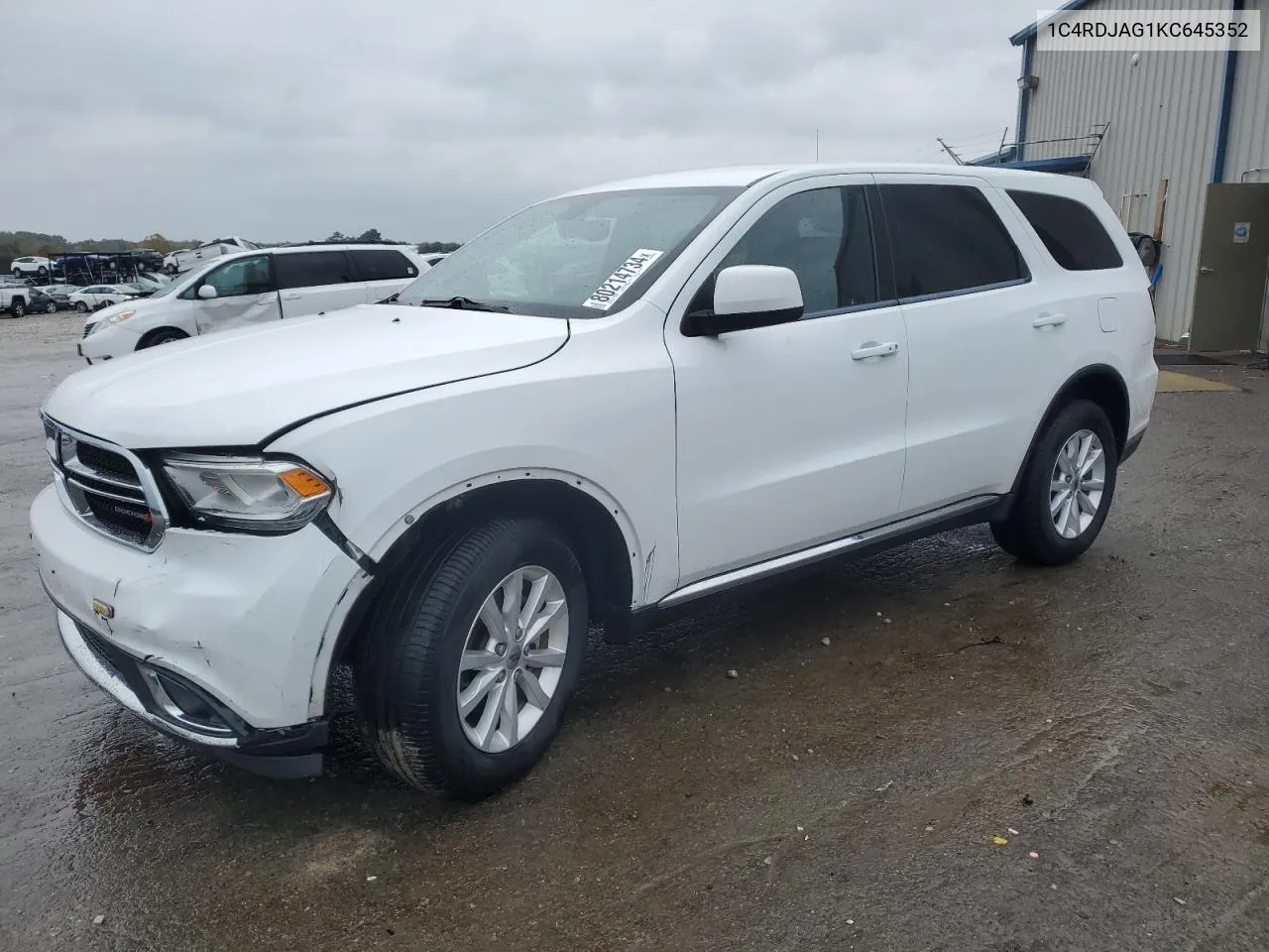 2019 Dodge Durango Sxt VIN: 1C4RDJAG1KC645352 Lot: 80214734