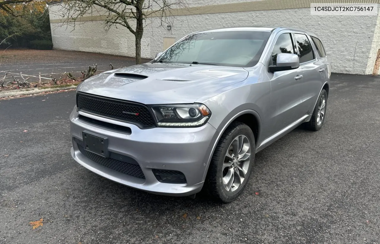 1C4SDJCT2KC756147 2019 Dodge Durango R/T