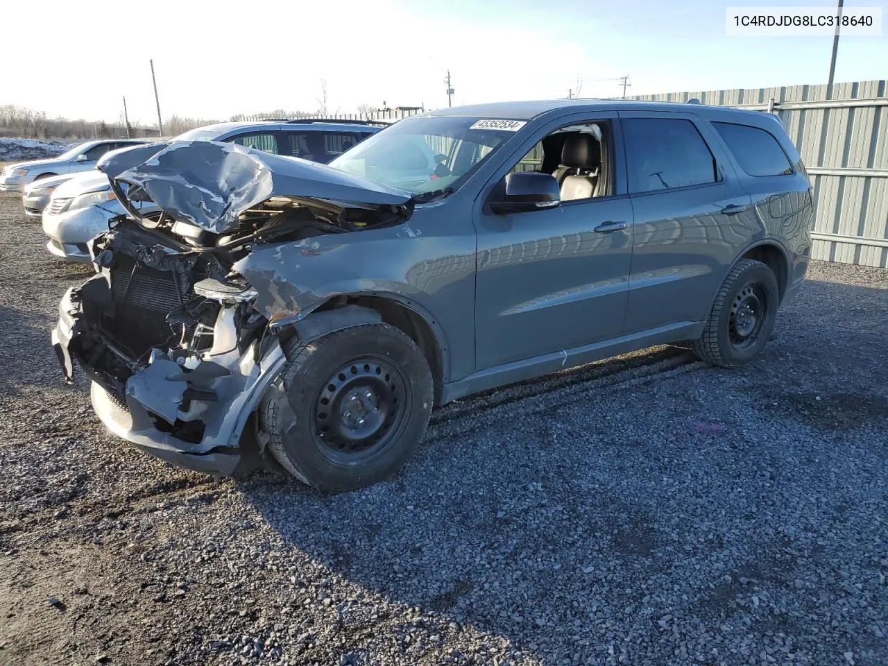 2020 Dodge Durango Gt VIN: 1C4RDJDG8LC318640 Lot: 45352534