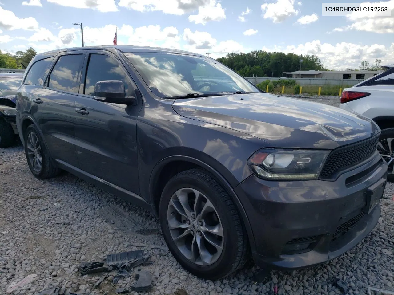 2020 Dodge Durango Gt VIN: 1C4RDHDG3LC192258 Lot: 53105284