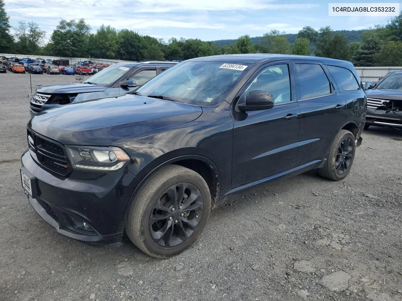 2020 Dodge Durango Sxt VIN: 1C4RDJAG8LC353232 Lot: 62394134