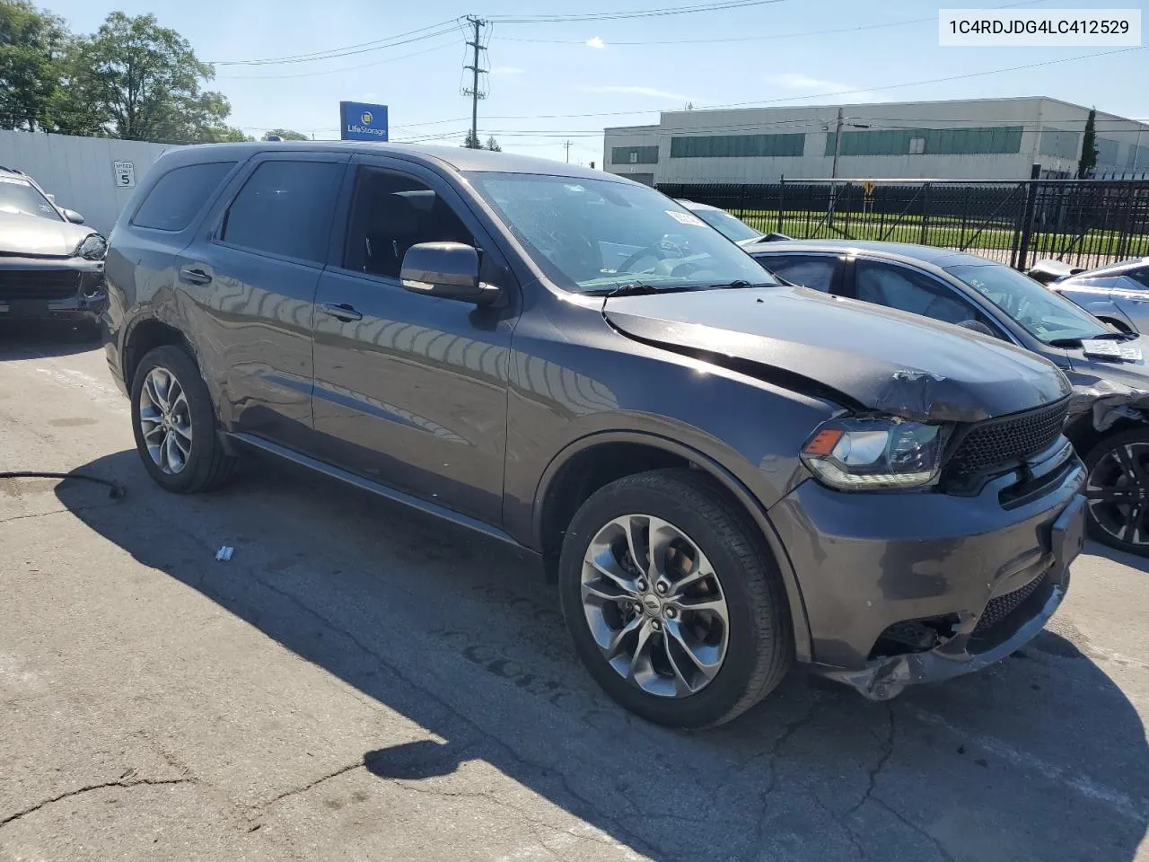 2020 Dodge Durango Gt VIN: 1C4RDJDG4LC412529 Lot: 66321484