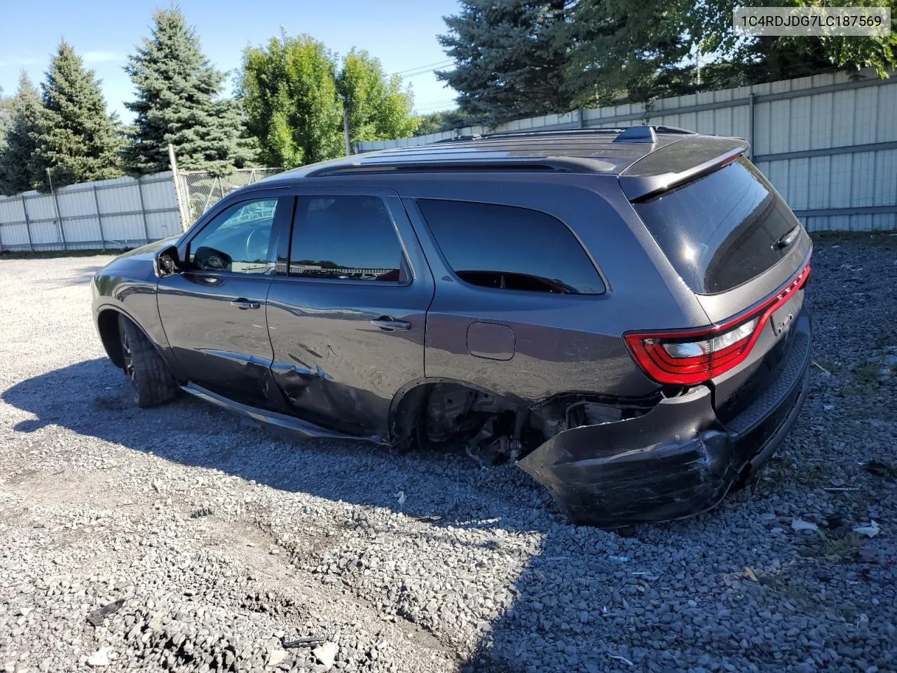 2020 Dodge Durango Gt VIN: 1C4RDJDG7LC187569 Lot: 69620774