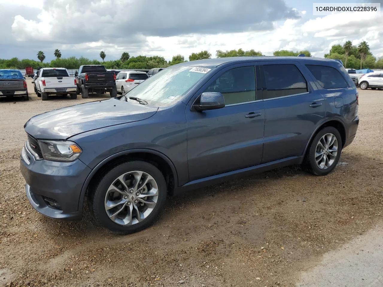 2020 Dodge Durango Gt VIN: 1C4RDHDGXLC228396 Lot: 71836394