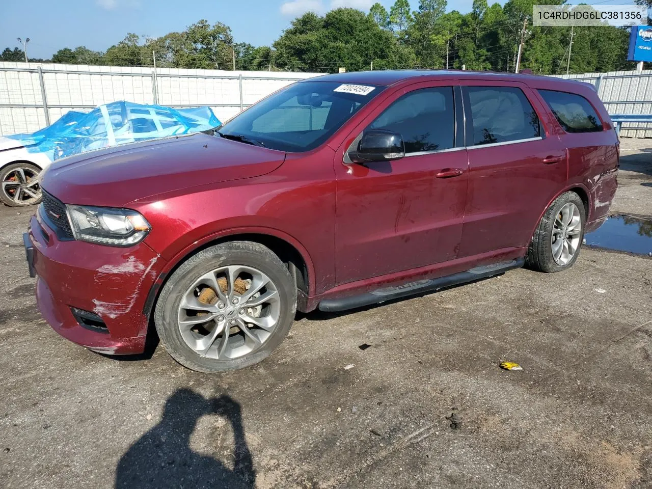 1C4RDHDG6LC381356 2020 Dodge Durango Gt