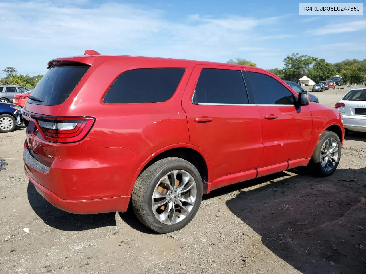 2020 Dodge Durango Gt VIN: 1C4RDJDG8LC247360 Lot: 72200114