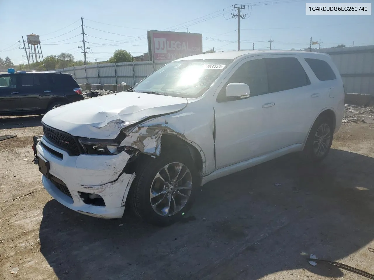 2020 Dodge Durango Gt VIN: 1C4RDJDG6LC260740 Lot: 73060224