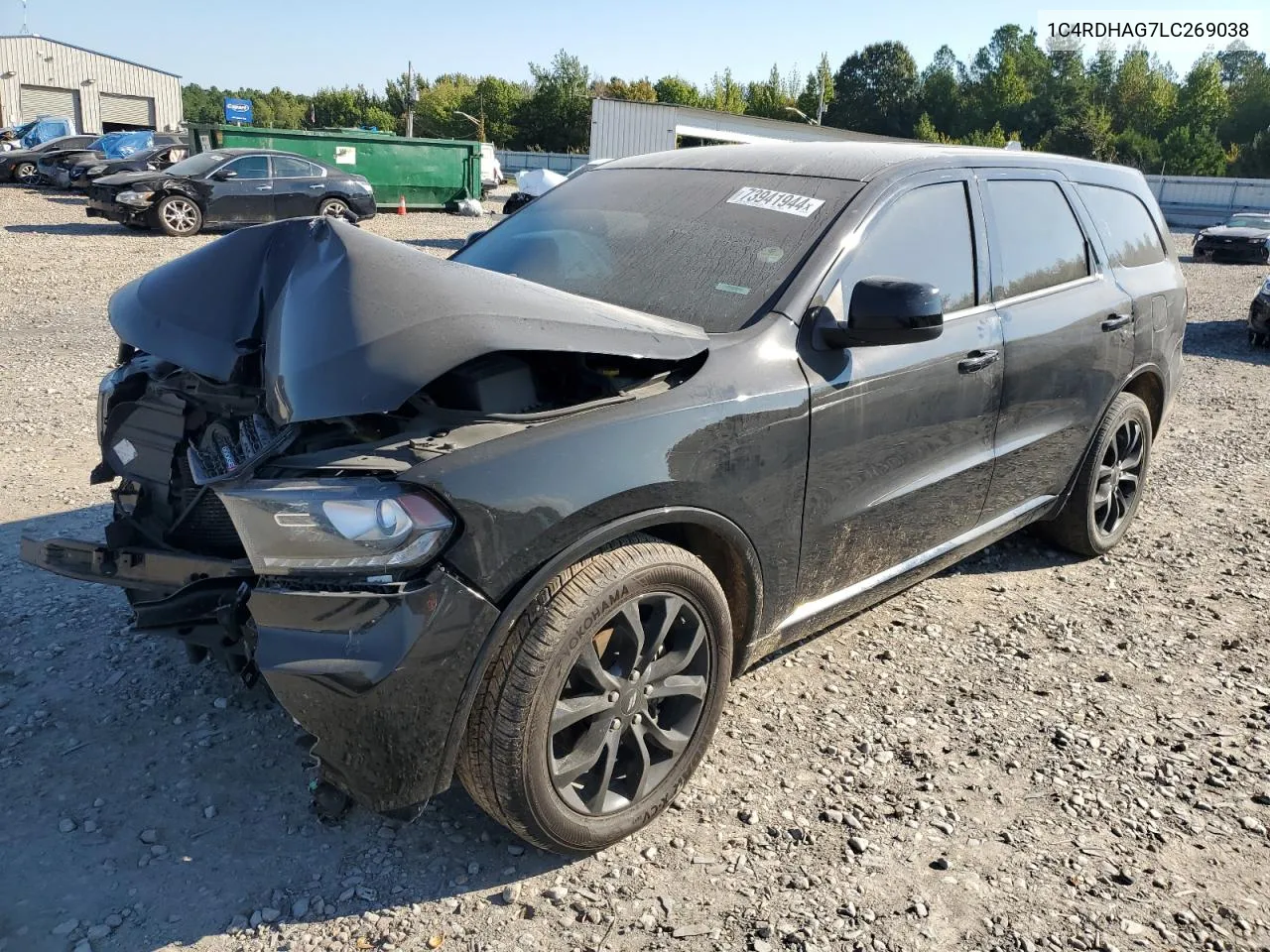 2020 Dodge Durango Sxt VIN: 1C4RDHAG7LC269038 Lot: 73941944