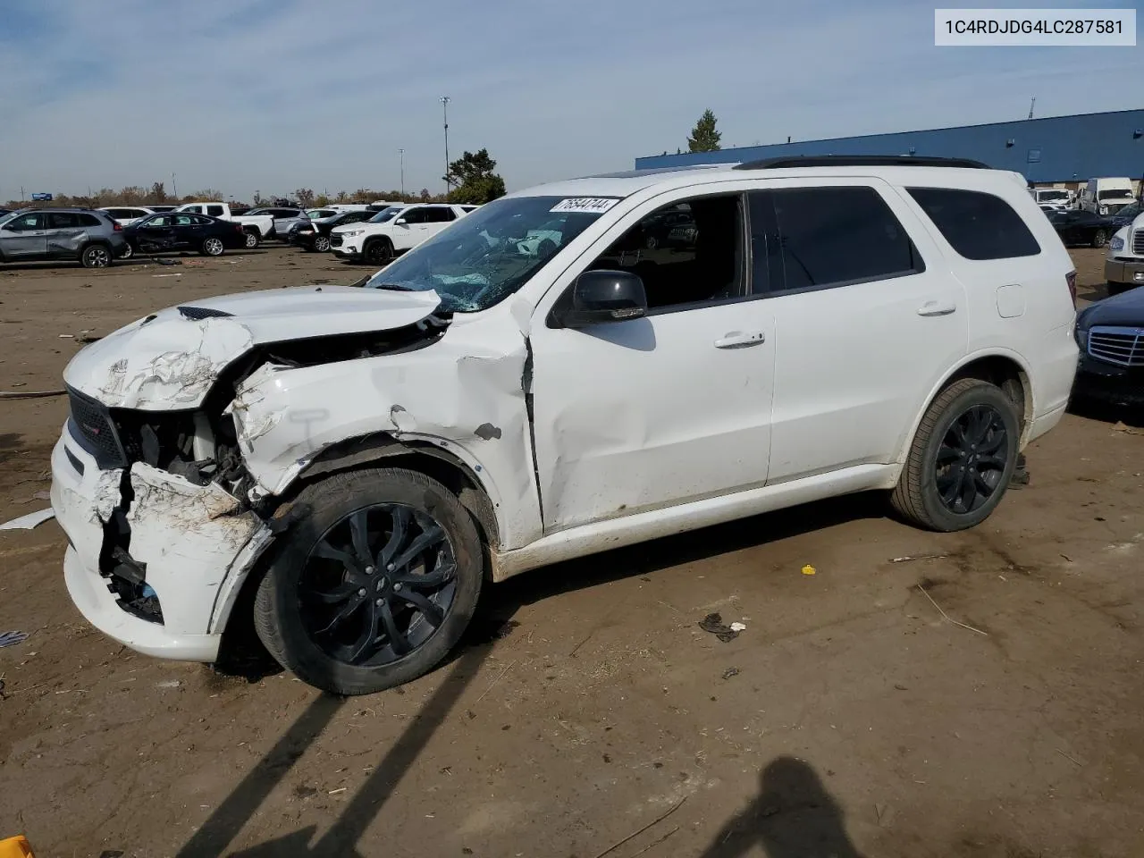 2020 Dodge Durango Gt VIN: 1C4RDJDG4LC287581 Lot: 76544744