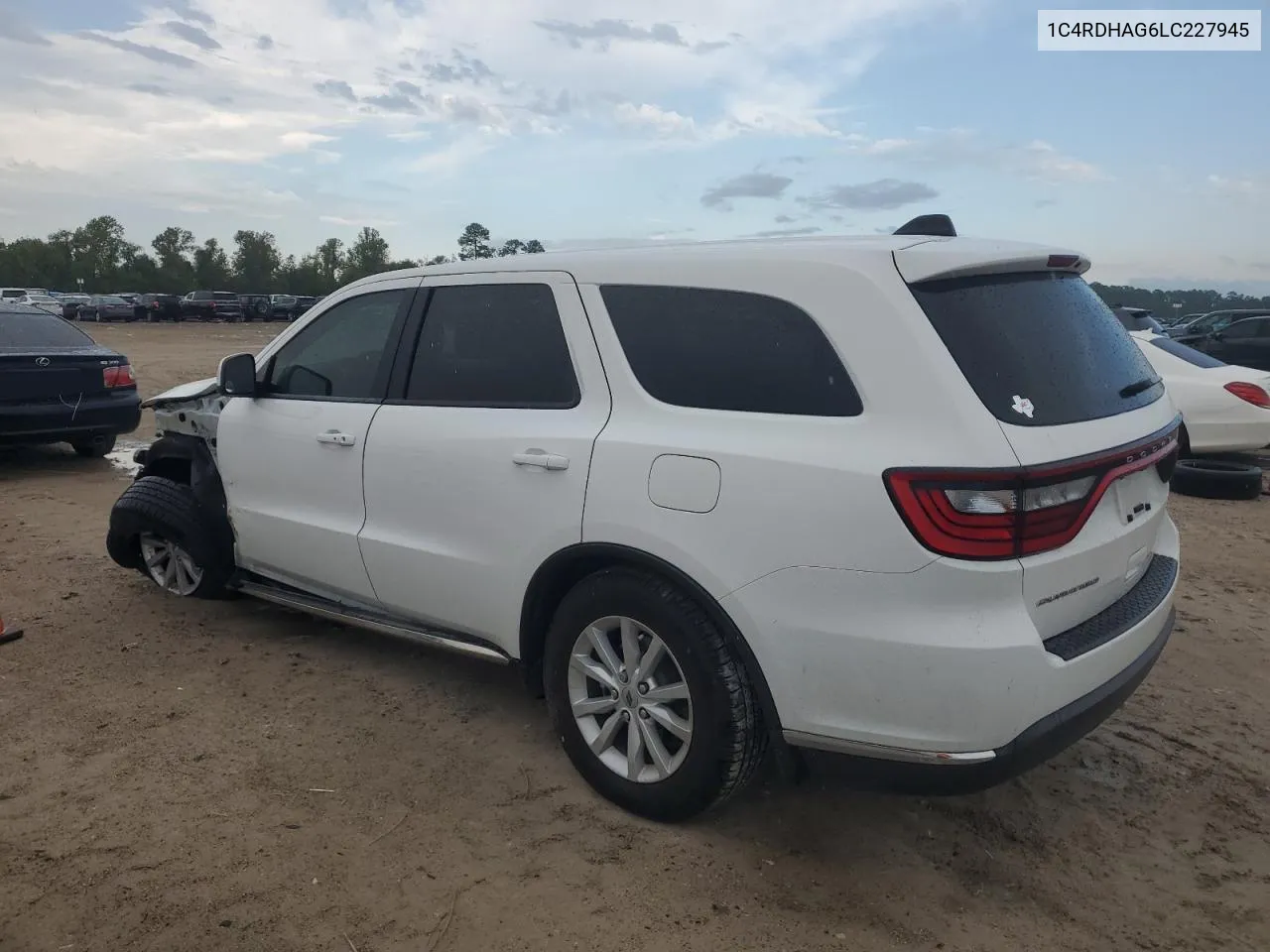 2020 Dodge Durango Sxt VIN: 1C4RDHAG6LC227945 Lot: 78491464