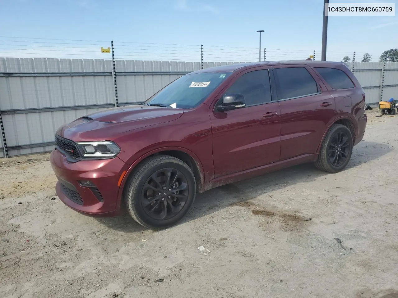 2021 Dodge Durango R/T VIN: 1C4SDHCT8MC660759 Lot: 51018154