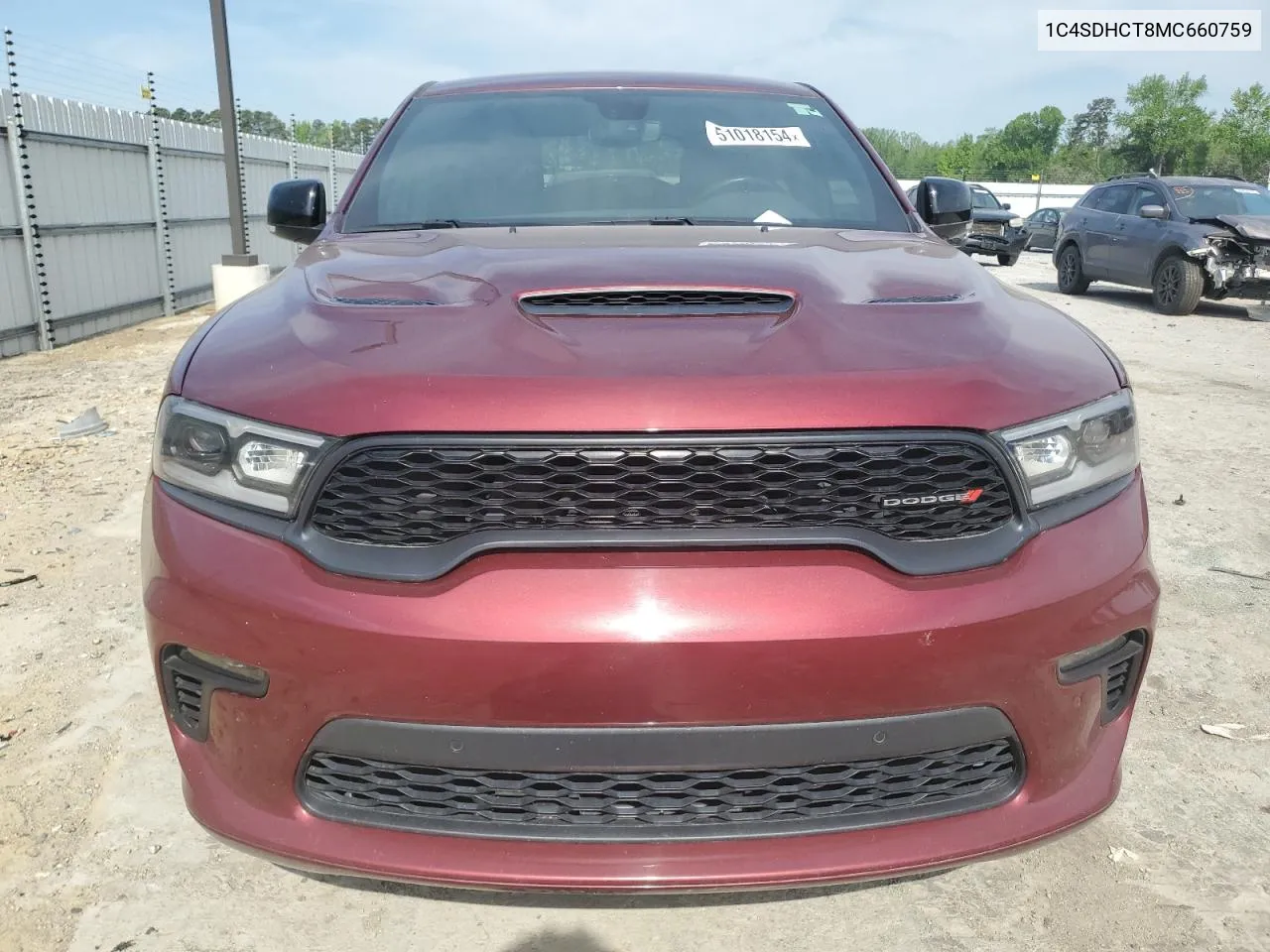 2021 Dodge Durango R/T VIN: 1C4SDHCT8MC660759 Lot: 51018154