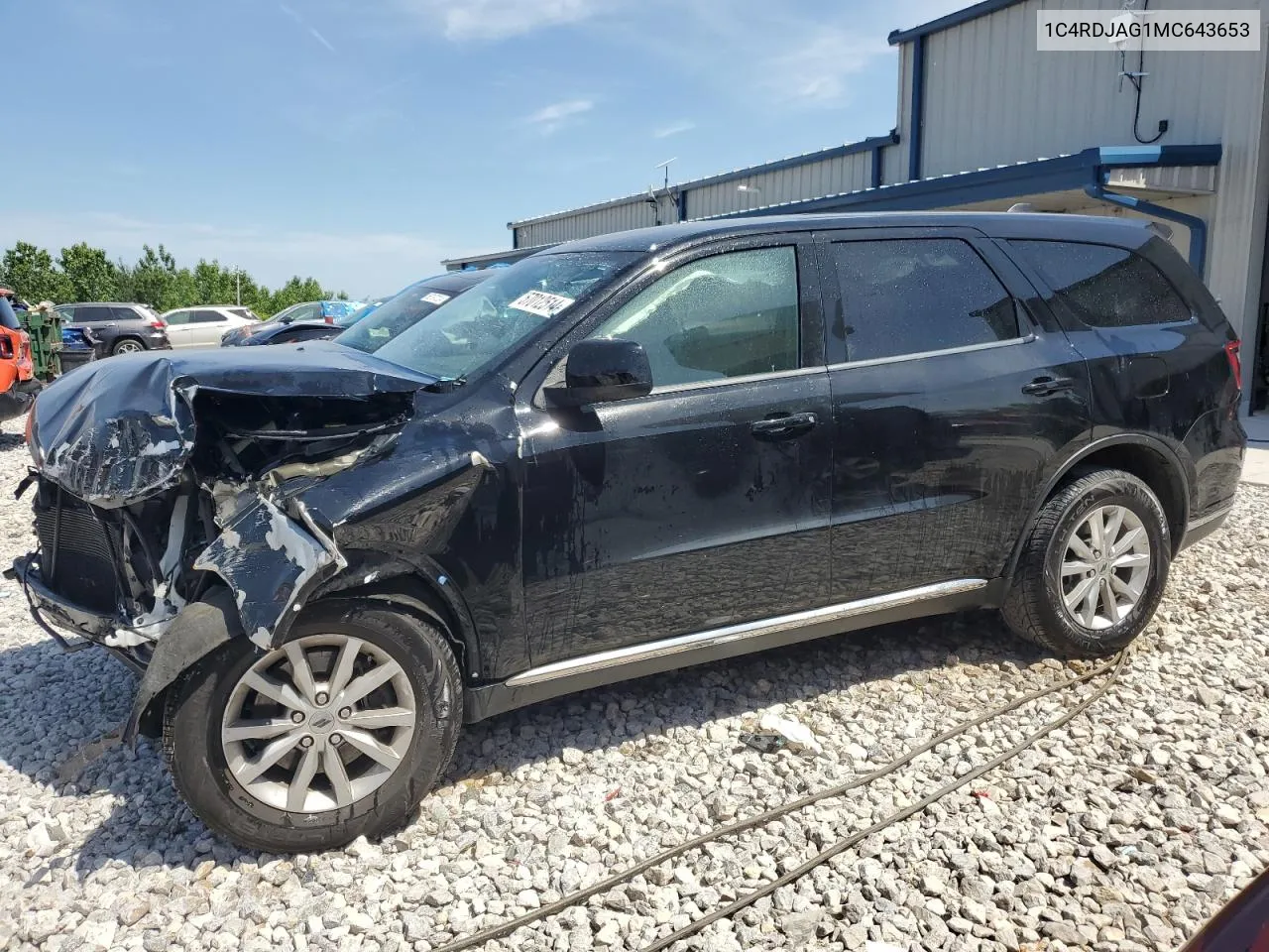 2021 Dodge Durango Sxt VIN: 1C4RDJAG1MC643653 Lot: 57012514