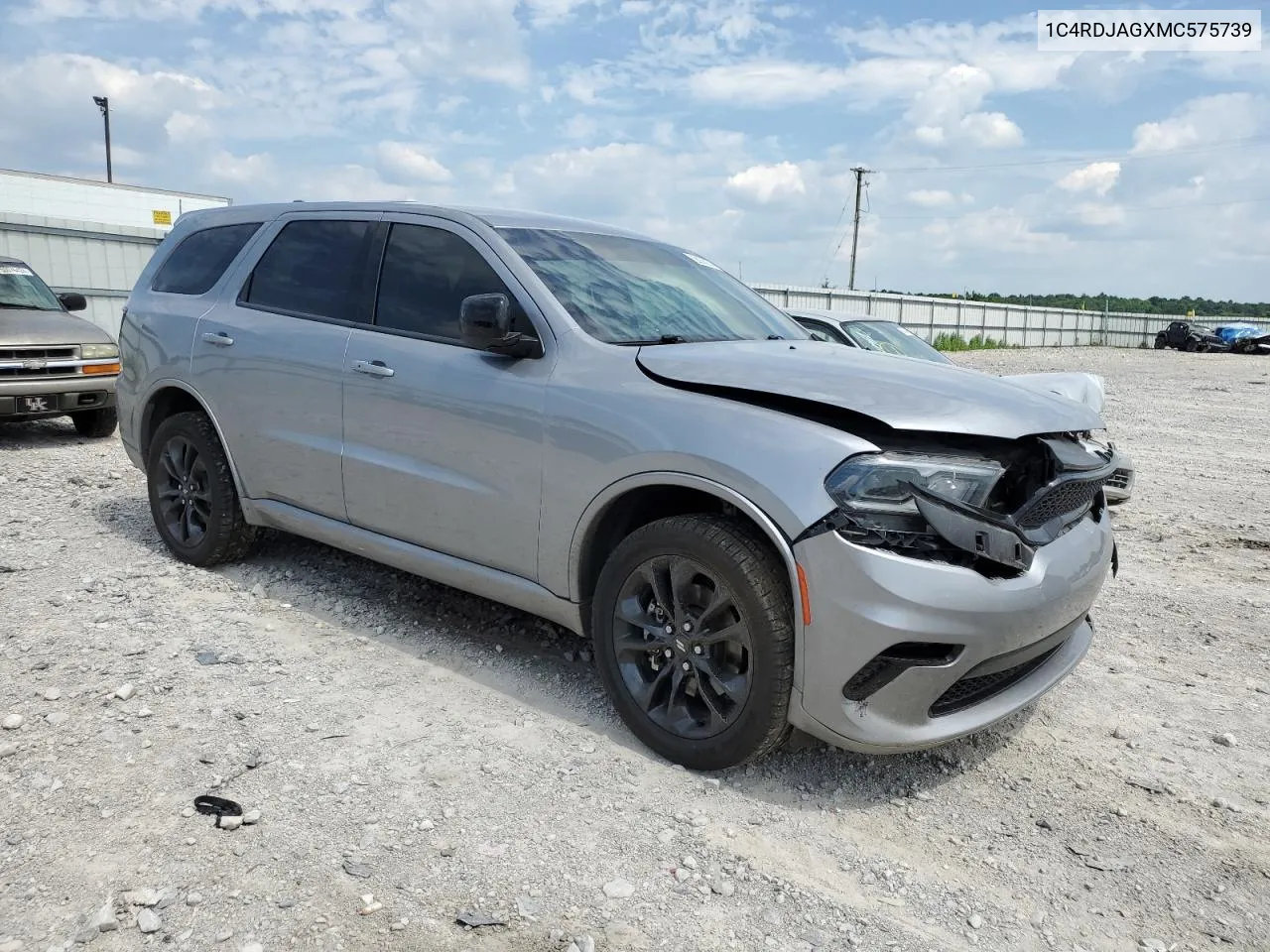 2021 Dodge Durango Sxt VIN: 1C4RDJAGXMC575739 Lot: 59268074