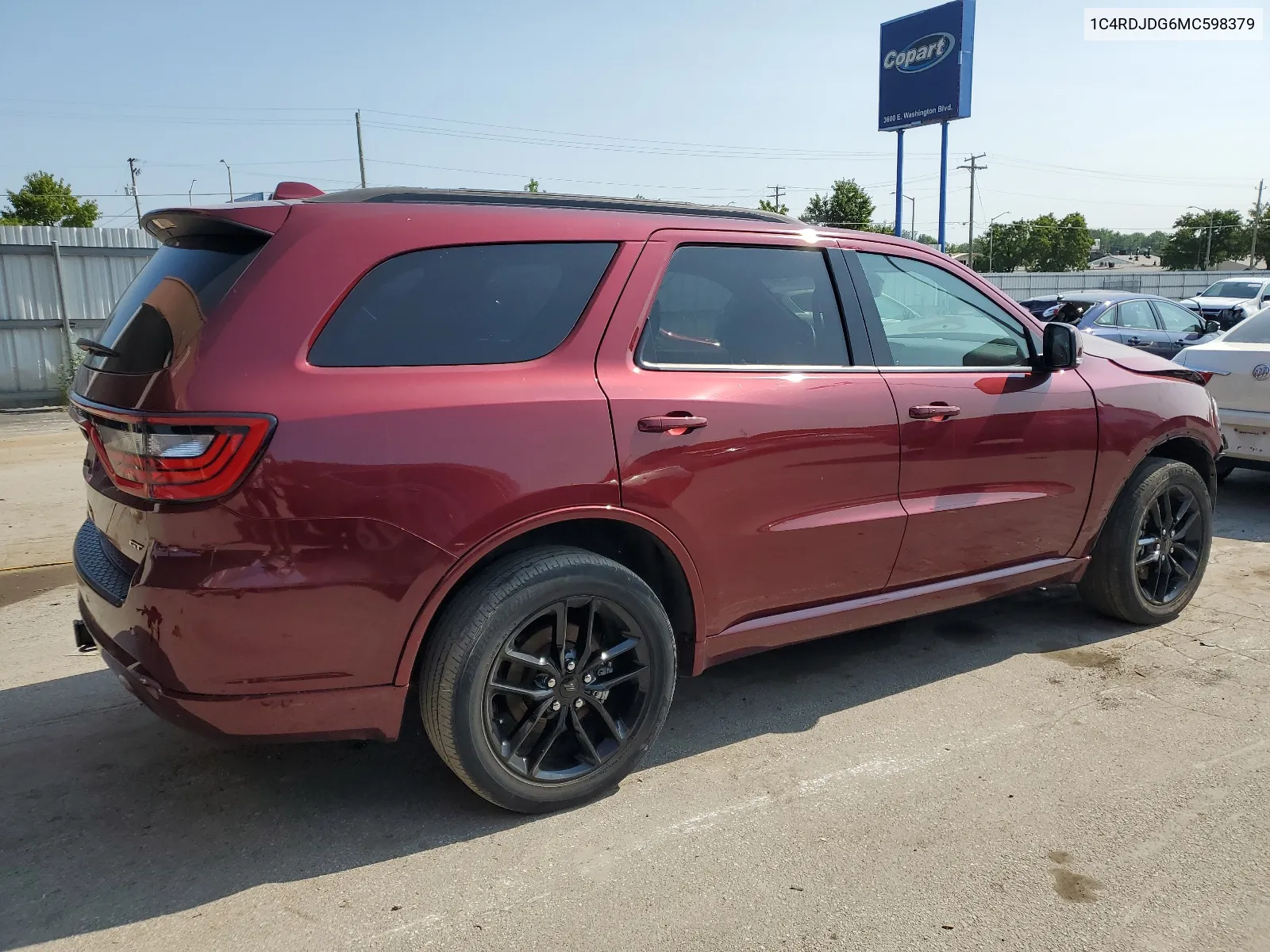 2021 Dodge Durango Gt VIN: 1C4RDJDG6MC598379 Lot: 64053104