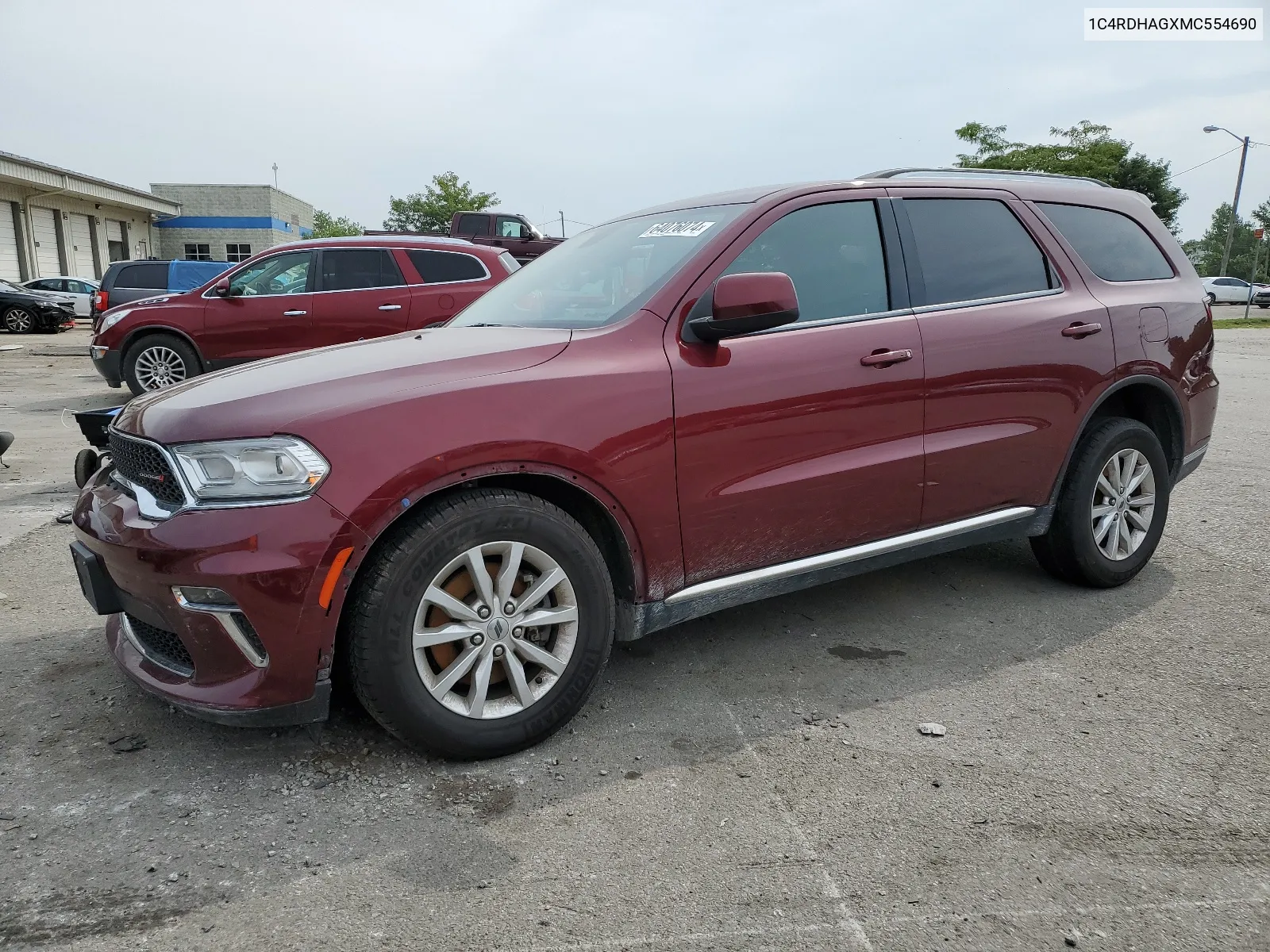 2021 Dodge Durango Sxt VIN: 1C4RDHAGXMC554690 Lot: 64076074