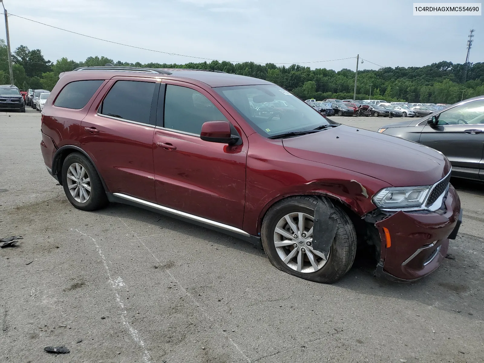 2021 Dodge Durango Sxt VIN: 1C4RDHAGXMC554690 Lot: 64076074