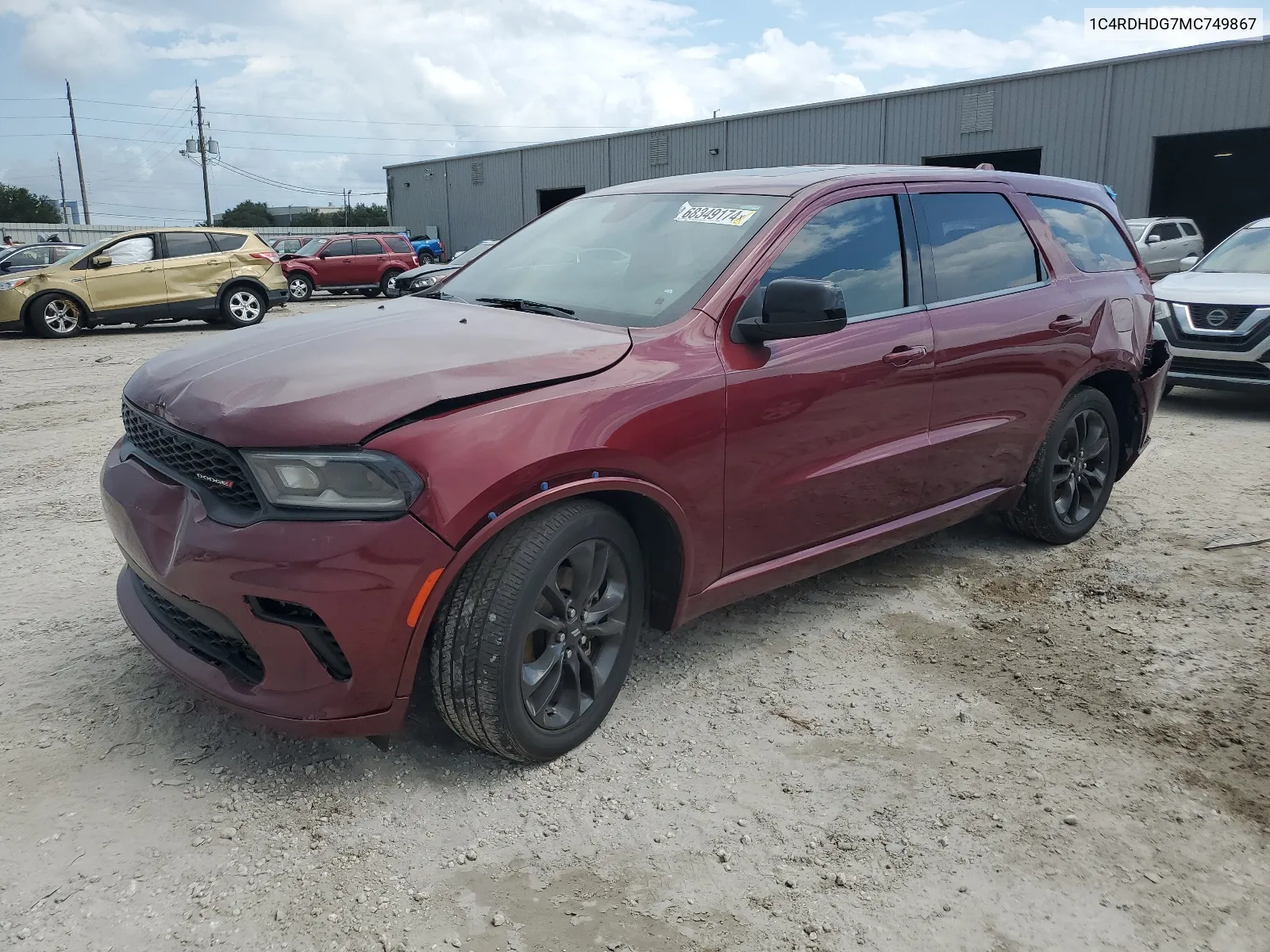 2021 Dodge Durango Gt VIN: 1C4RDHDG7MC749867 Lot: 68349174