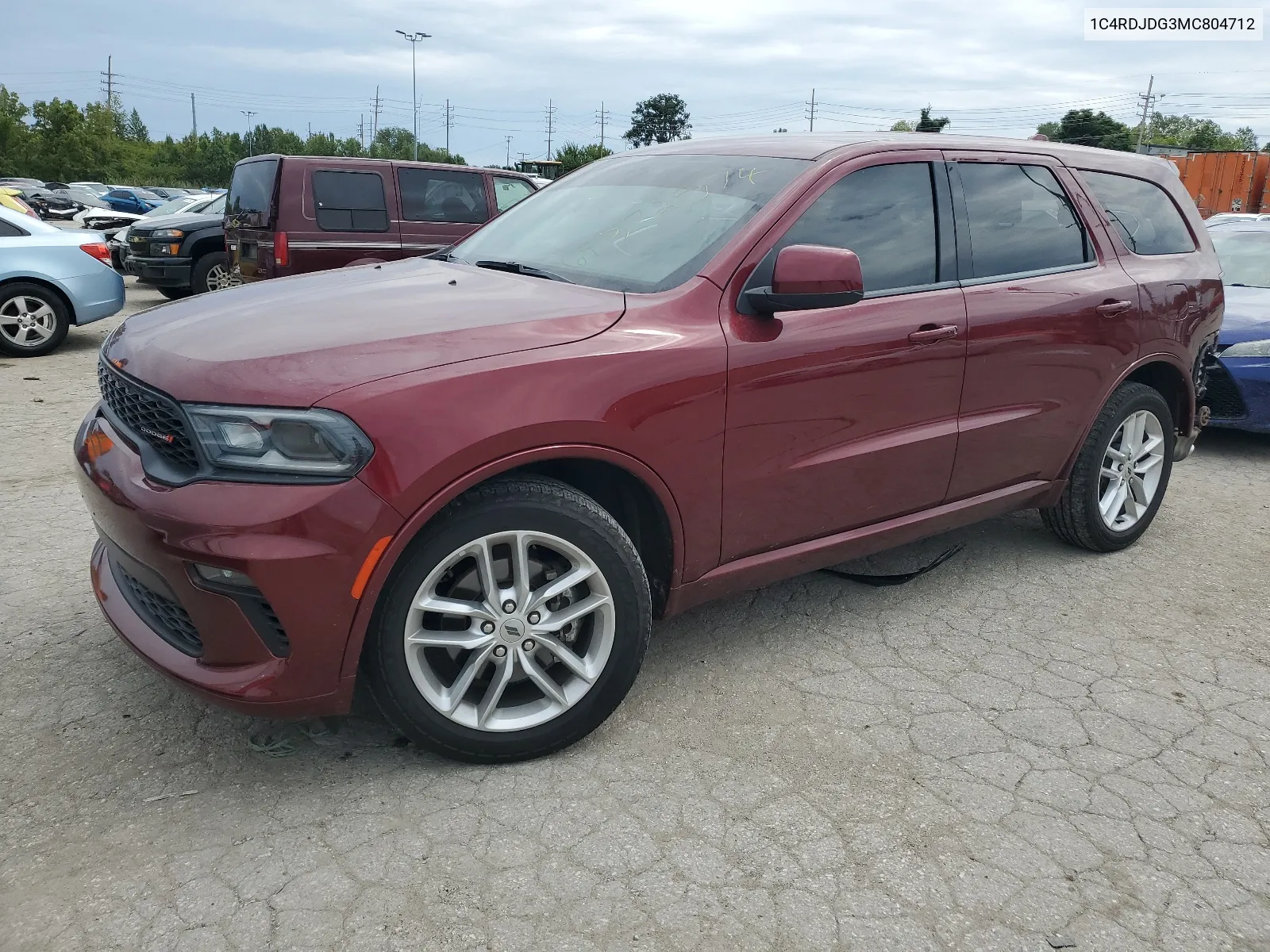 2021 Dodge Durango Gt VIN: 1C4RDJDG3MC804712 Lot: 68372574