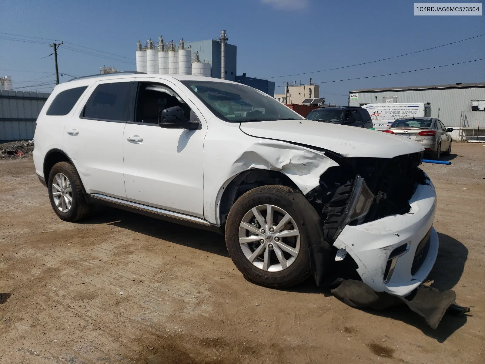 2021 Dodge Durango Sxt VIN: 1C4RDJAG6MC573504 Lot: 69078504