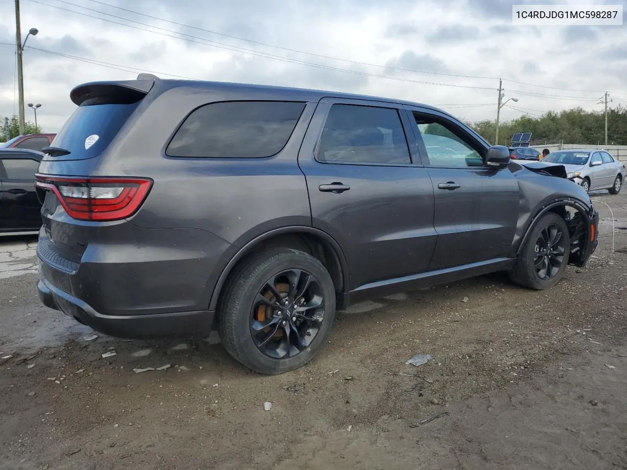 1C4RDJDG1MC598287 2021 Dodge Durango Gt