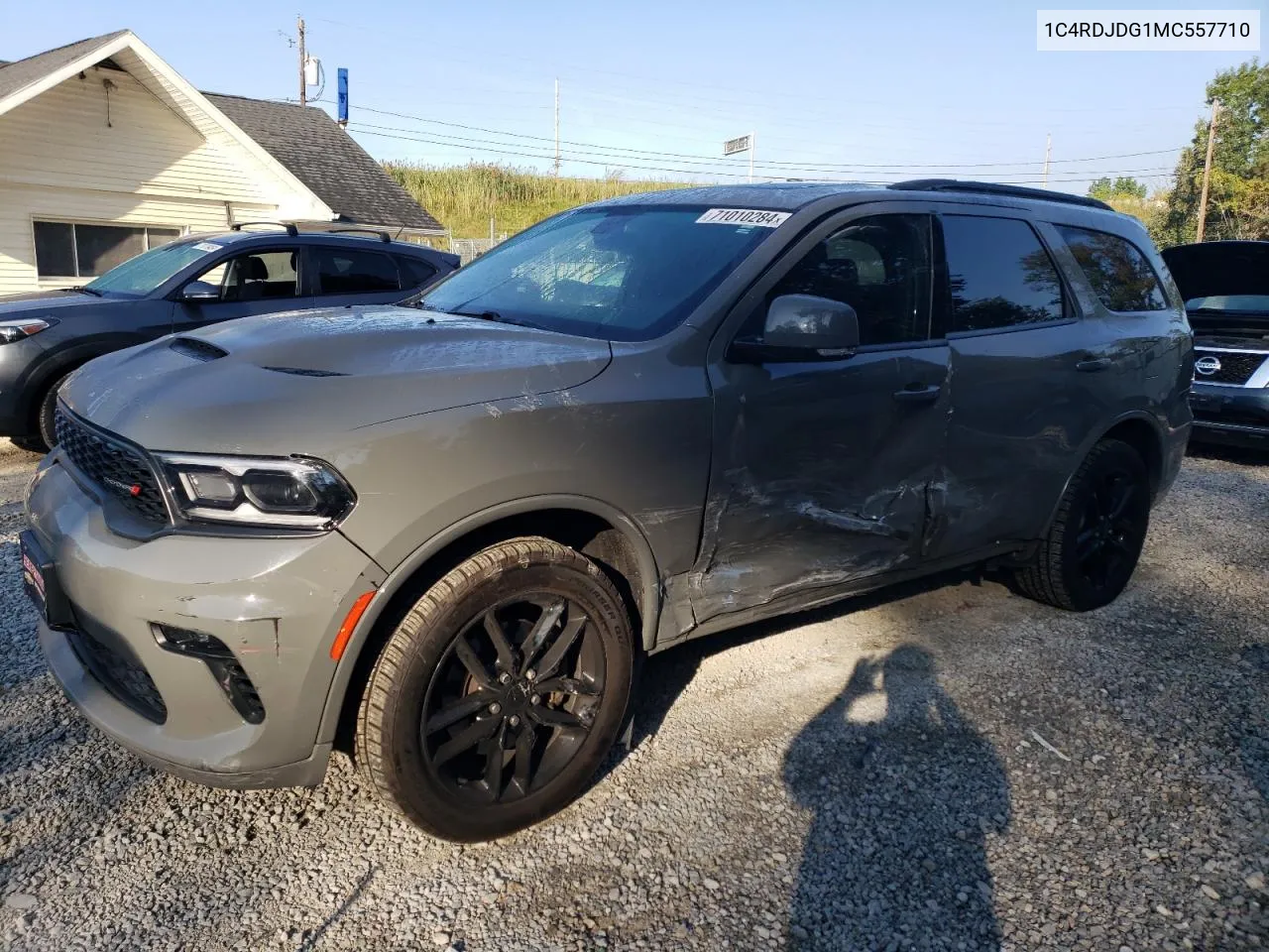 2021 Dodge Durango Gt VIN: 1C4RDJDG1MC557710 Lot: 71010284