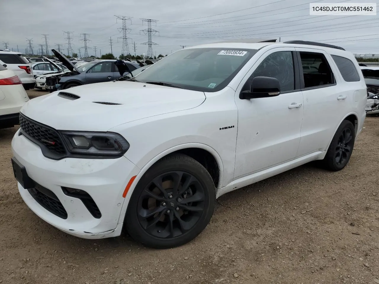 2021 Dodge Durango R/T VIN: 1C4SDJCT0MC551462 Lot: 73003934