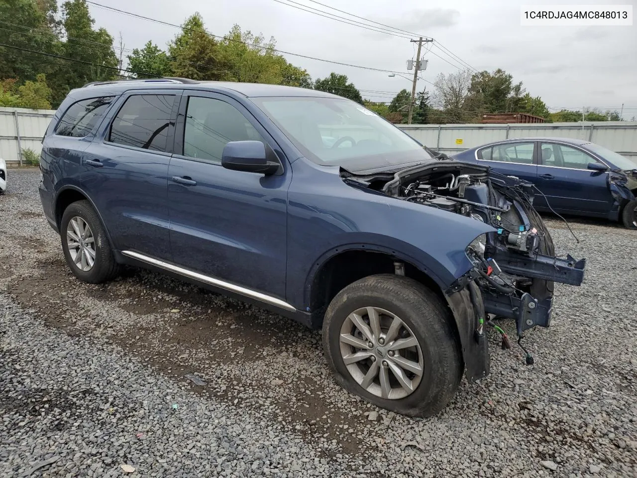 2021 Dodge Durango Sxt VIN: 1C4RDJAG4MC848013 Lot: 73517064