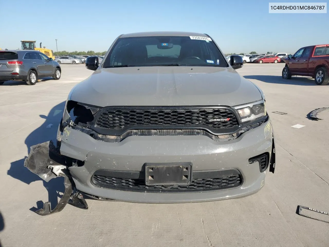 2021 Dodge Durango Gt VIN: 1C4RDHDG1MC846787 Lot: 73583994