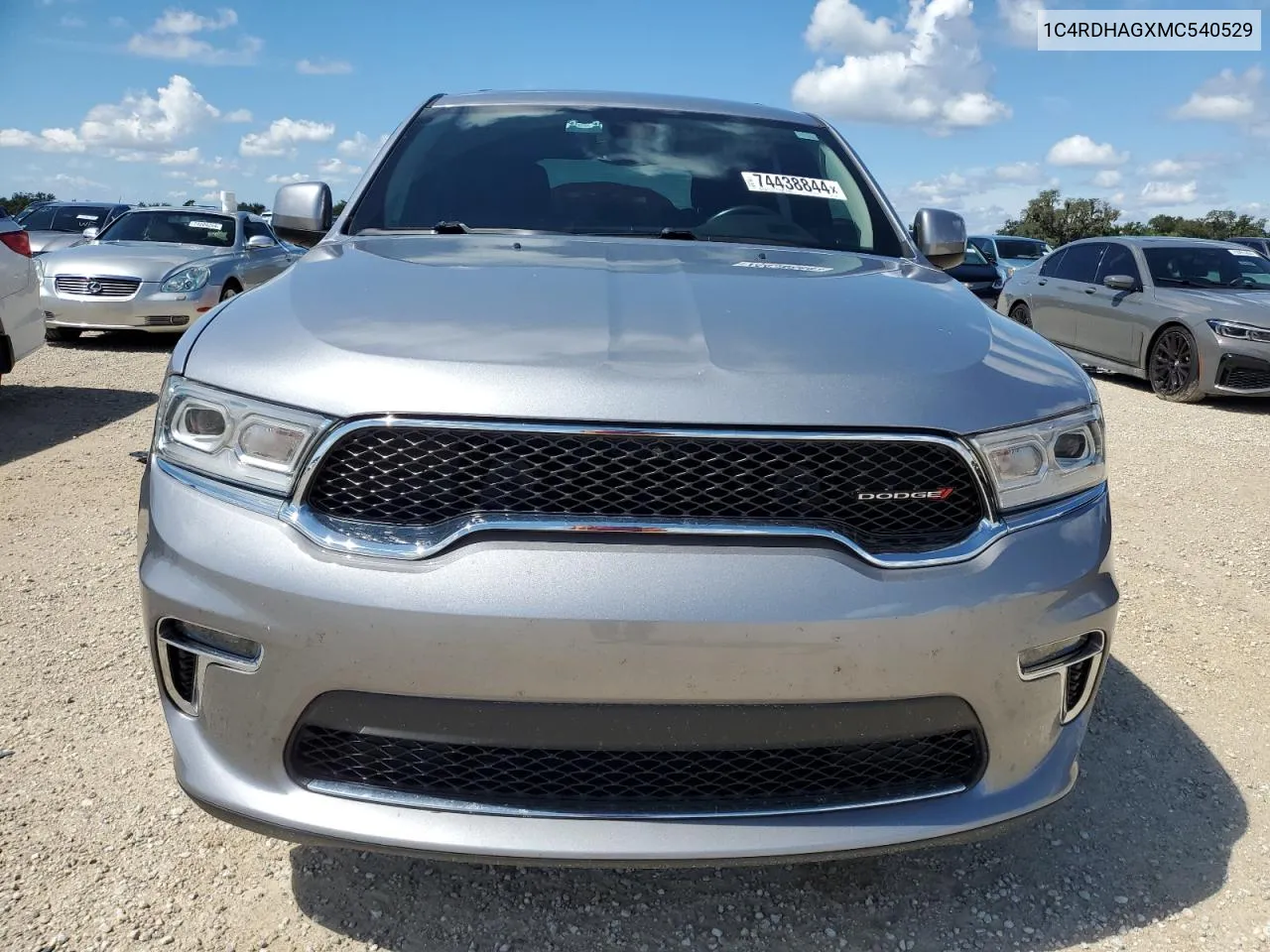 2021 Dodge Durango Sxt VIN: 1C4RDHAGXMC540529 Lot: 74438844