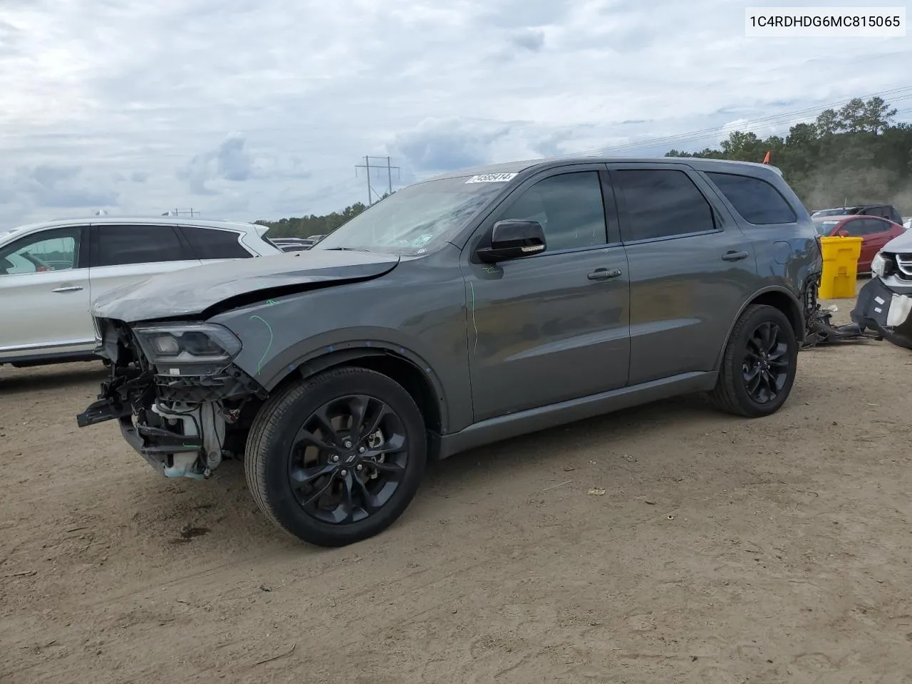 2021 Dodge Durango Gt VIN: 1C4RDHDG6MC815065 Lot: 74585414