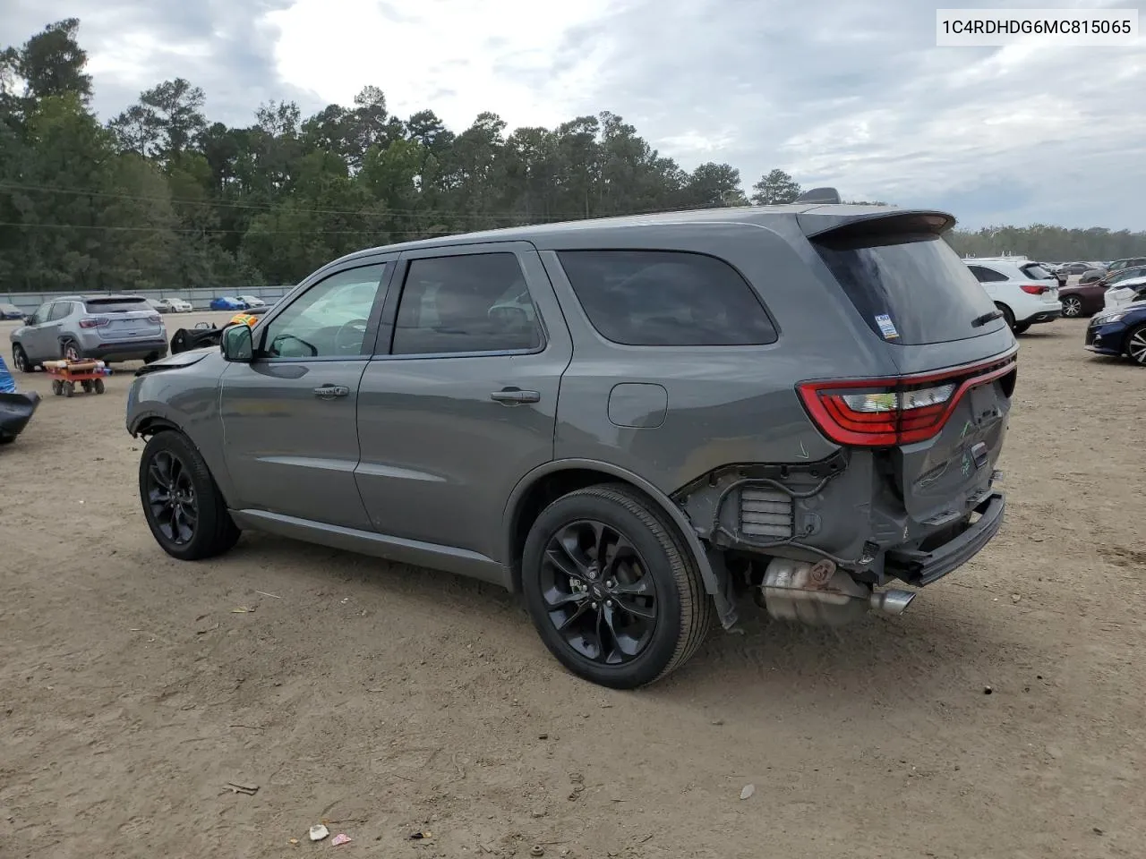 2021 Dodge Durango Gt VIN: 1C4RDHDG6MC815065 Lot: 74585414