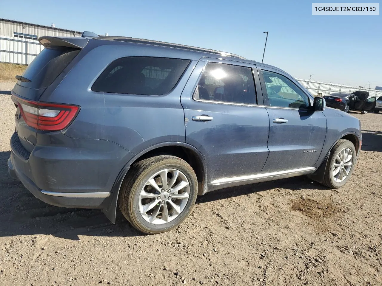 2021 Dodge Durango Citadel VIN: 1C4SDJET2MC837150 Lot: 74739834