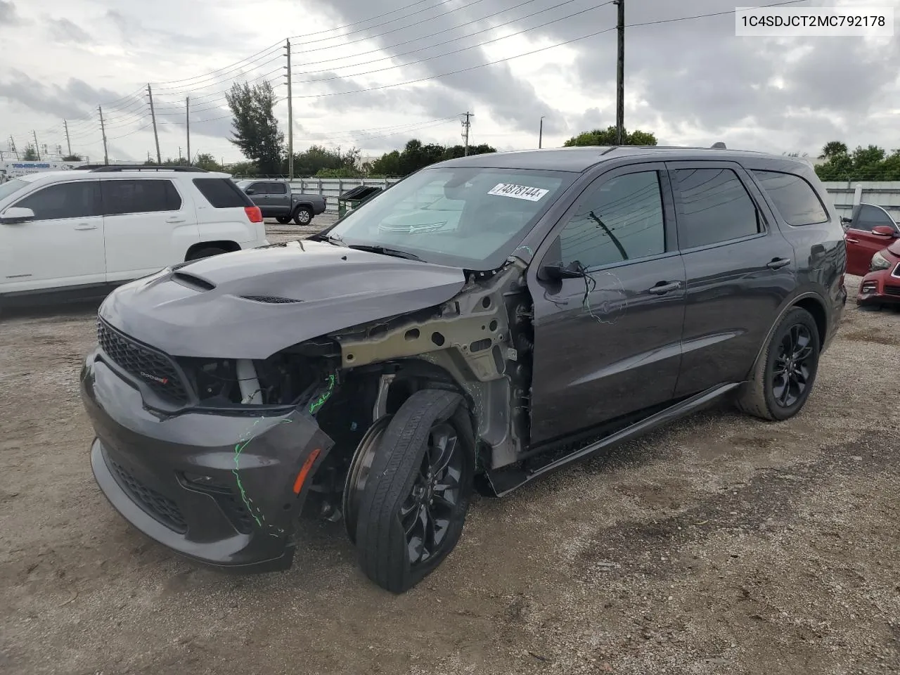 2021 Dodge Durango R/T VIN: 1C4SDJCT2MC792178 Lot: 74878144