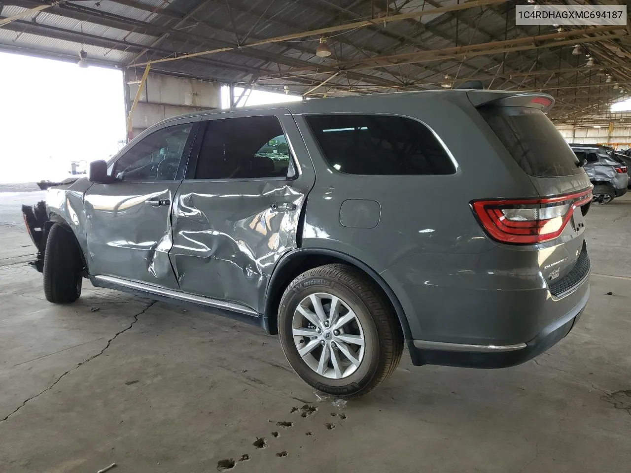 2021 Dodge Durango Sxt VIN: 1C4RDHAGXMC694187 Lot: 75438404