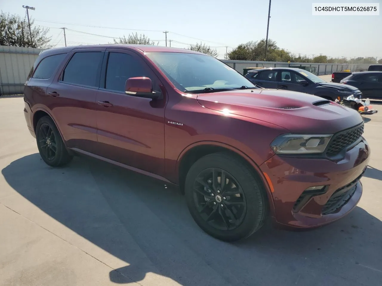 2021 Dodge Durango R/T VIN: 1C4SDHCT5MC626875 Lot: 75697474