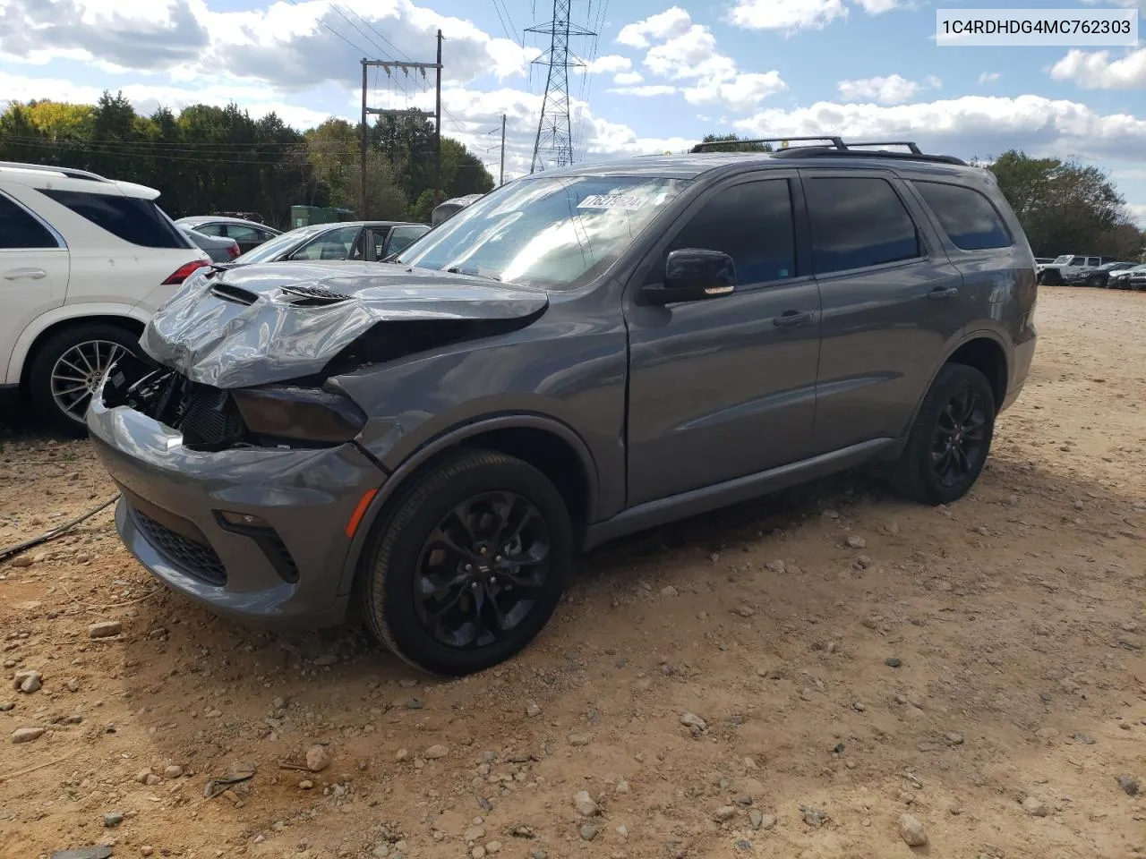 2021 Dodge Durango Gt VIN: 1C4RDHDG4MC762303 Lot: 76279624