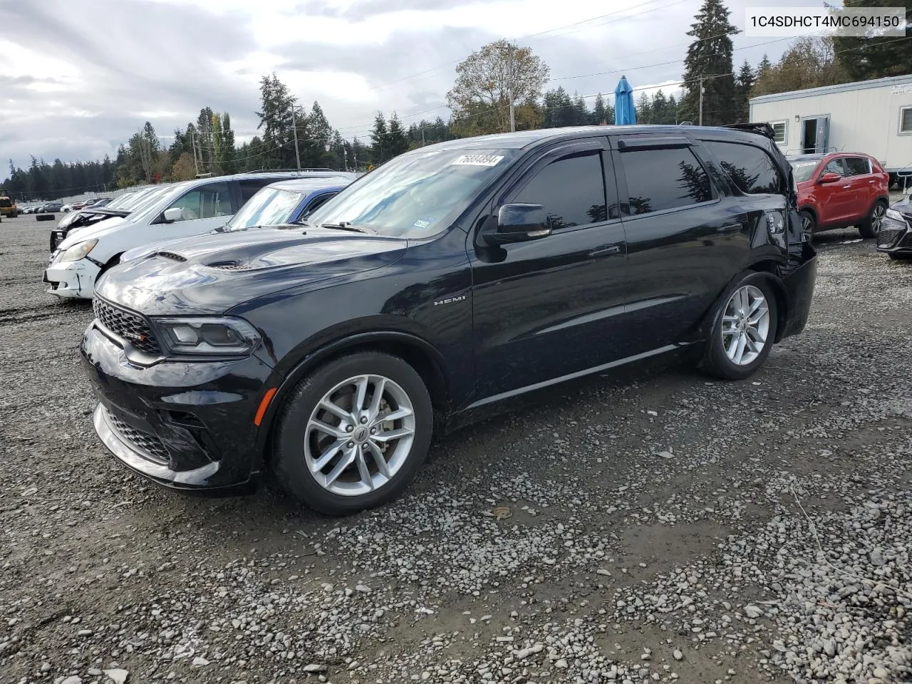 2021 Dodge Durango R/T VIN: 1C4SDHCT4MC694150 Lot: 76884894