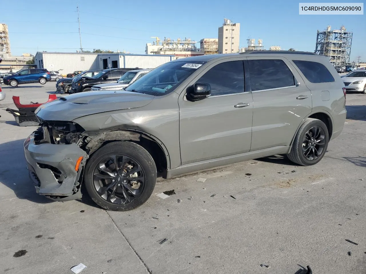 2021 Dodge Durango Gt VIN: 1C4RDHDG5MC609090 Lot: 76976054