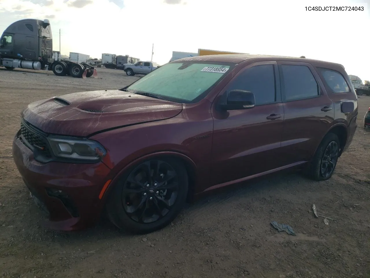 2021 Dodge Durango R/T VIN: 1C4SDJCT2MC724043 Lot: 77318954