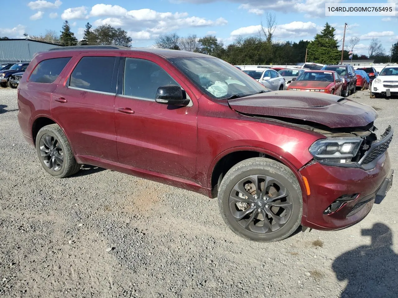 2021 Dodge Durango Gt VIN: 1C4RDJDG0MC765495 Lot: 78125634