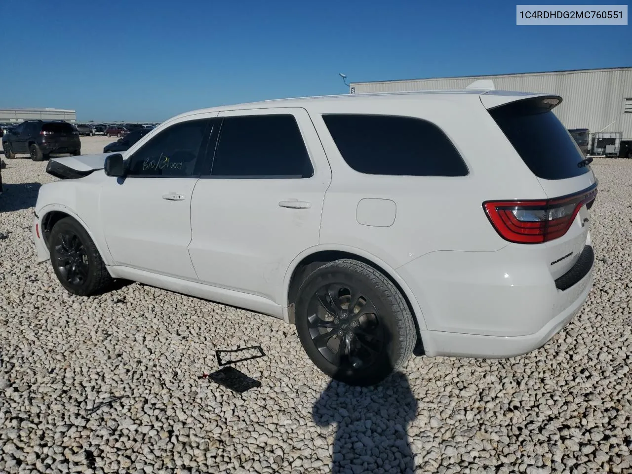 2021 Dodge Durango Gt VIN: 1C4RDHDG2MC760551 Lot: 79332824