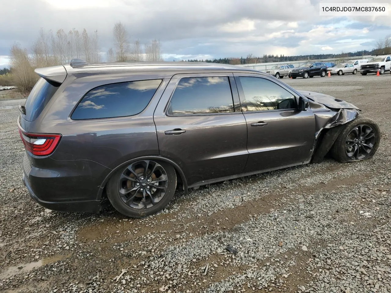 2021 Dodge Durango Gt VIN: 1C4RDJDG7MC837650 Lot: 80997554