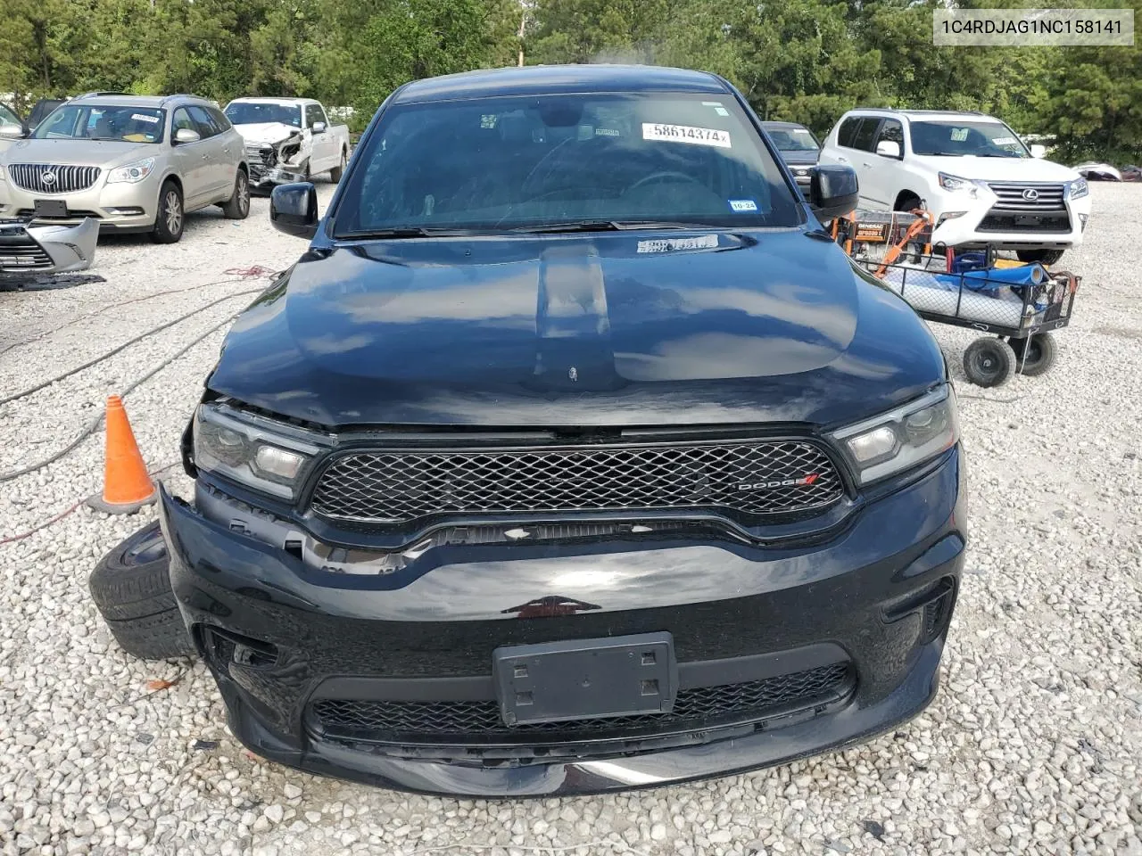 1C4RDJAG1NC158141 2022 Dodge Durango Sxt