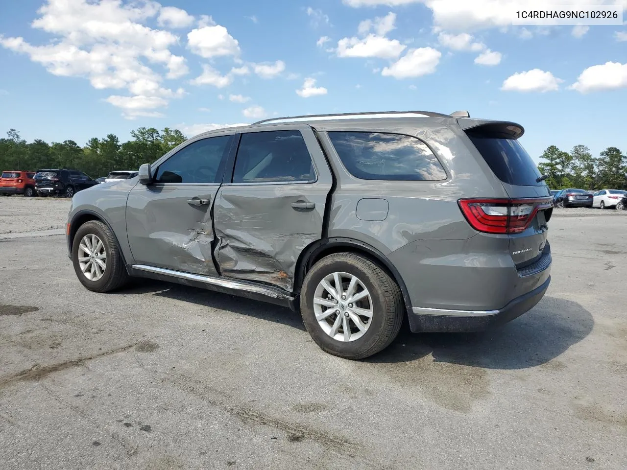 2022 Dodge Durango Sxt VIN: 1C4RDHAG9NC102926 Lot: 59113514