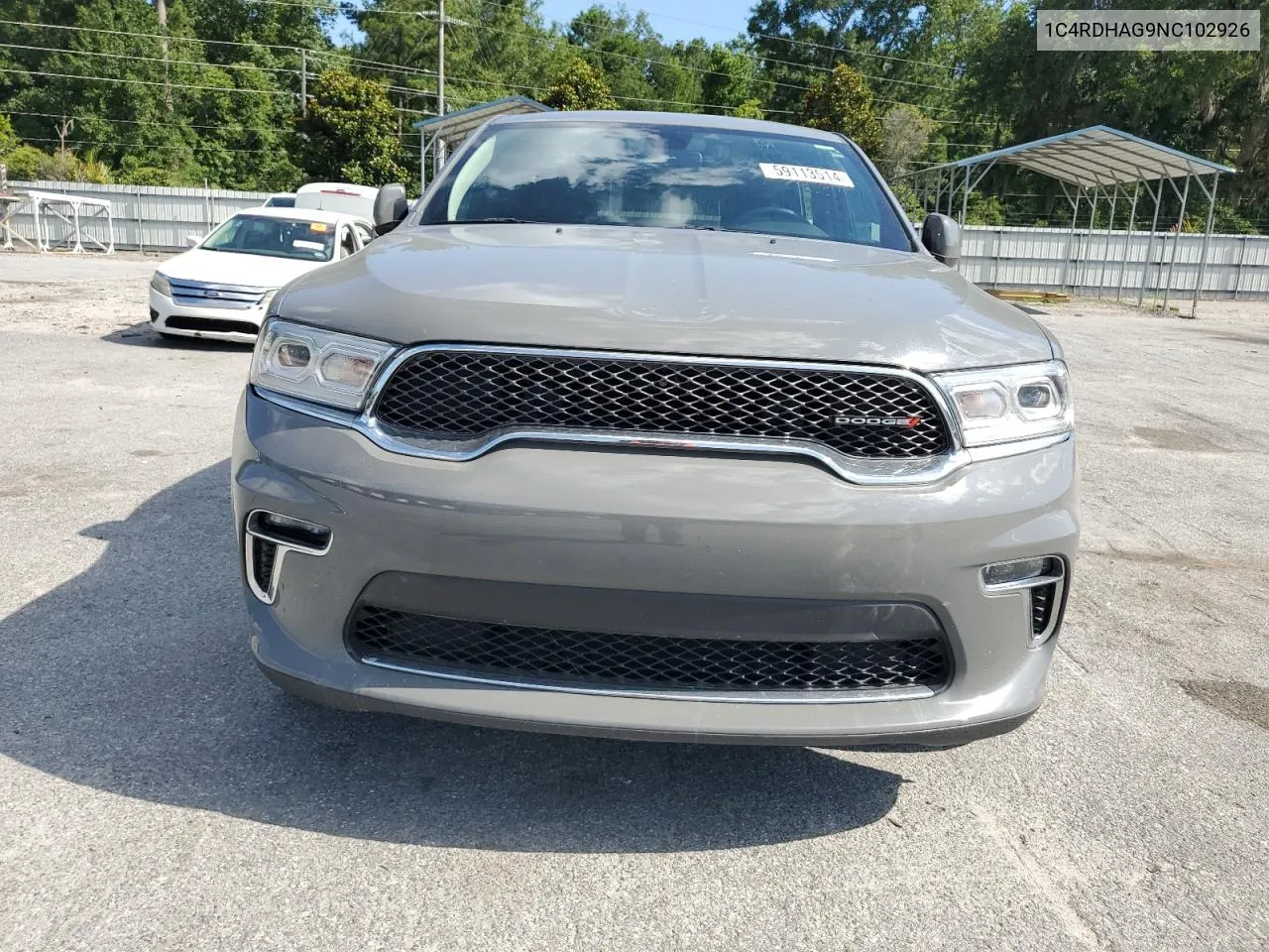 2022 Dodge Durango Sxt VIN: 1C4RDHAG9NC102926 Lot: 59113514